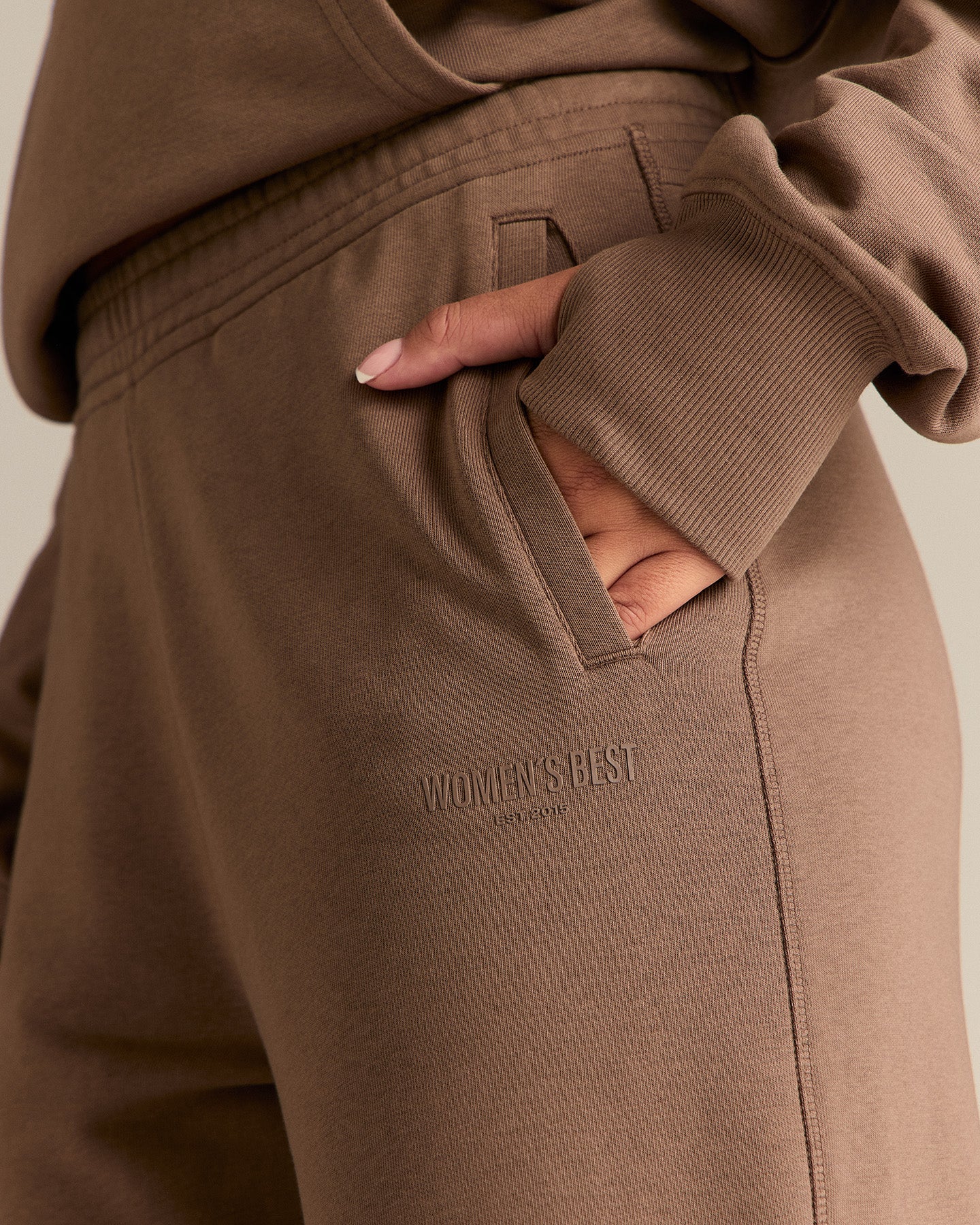 Comfort Cuffed Hem Joggers | Milk Chocolate - Image 6