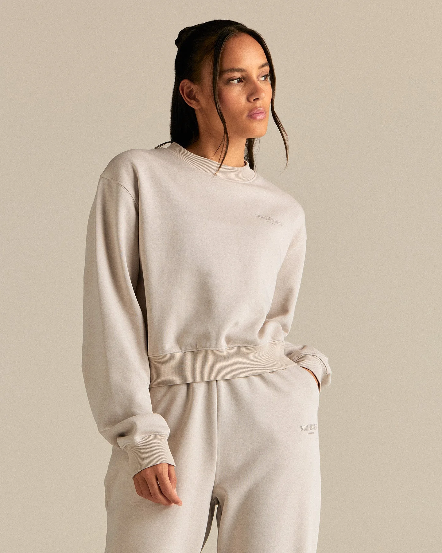 Comfort Outdoor Cropped Crew Neck | Stone
