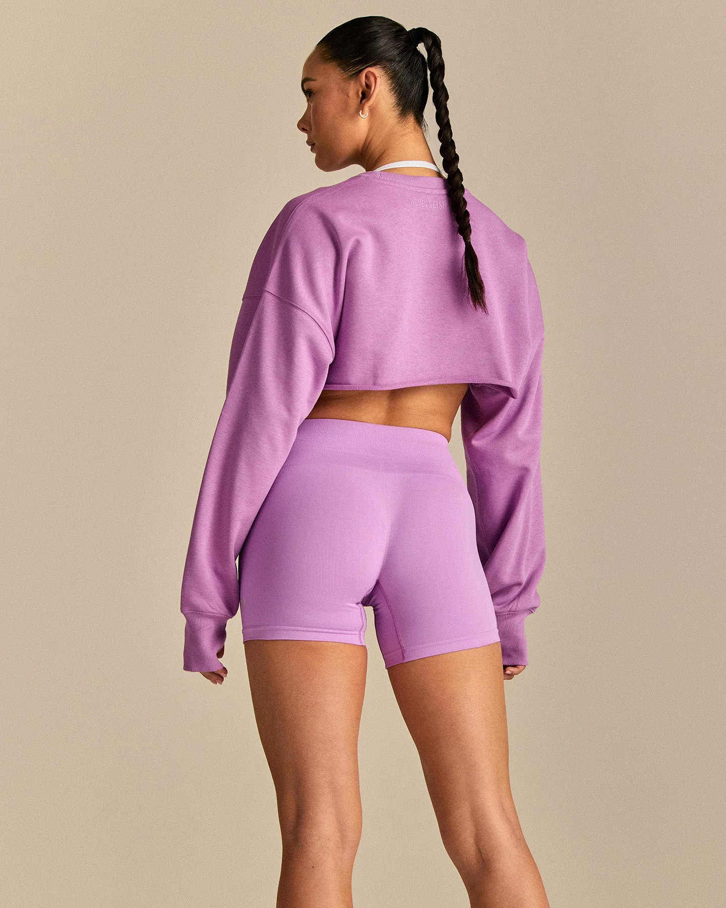 Comfort Pump Cover Ultra Cropped Sweat | Vivid Orchid - Image 3