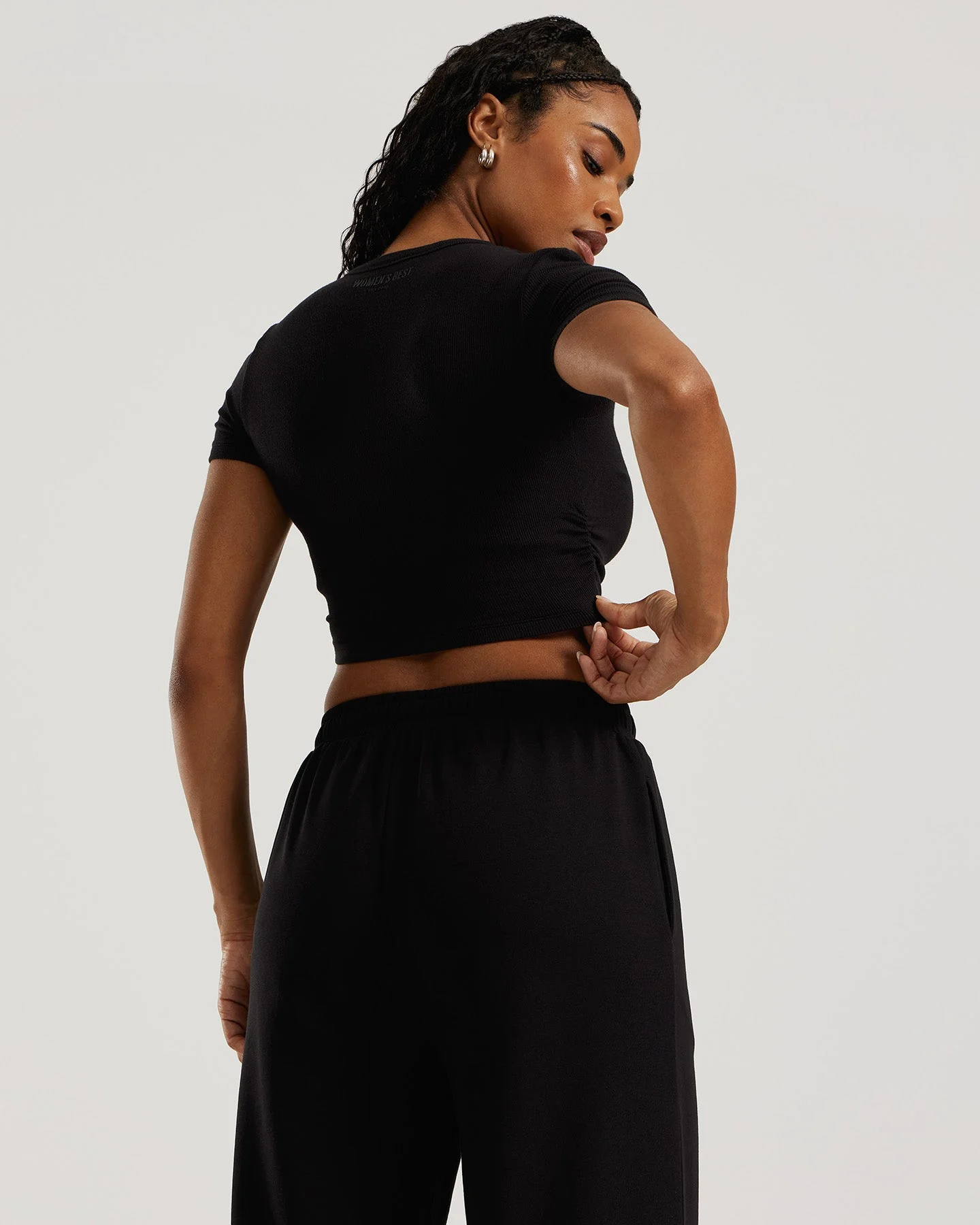 Comfort Ribbed Cropped T-Shirt | Black - Image 5