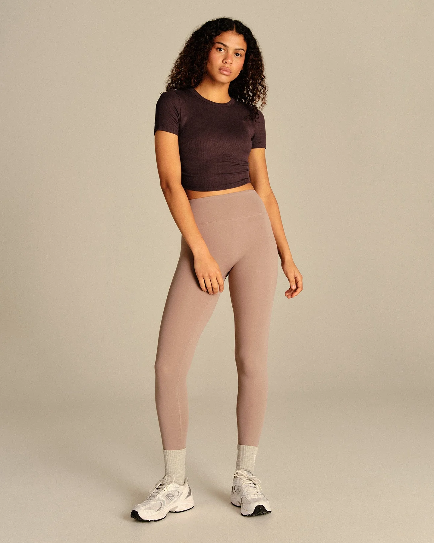 Comfort Ribbed Cropped T-Shirt | Cafe Noir - Image 3