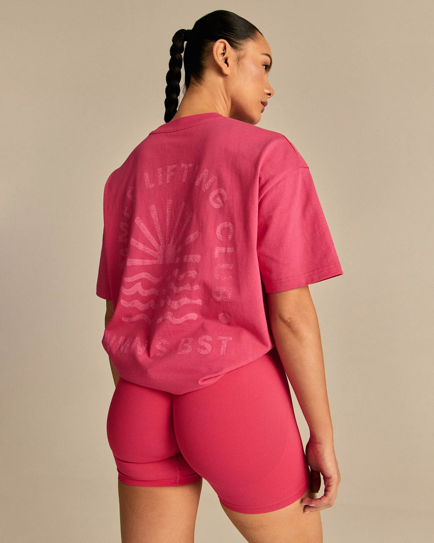 Comfort Summer Lifting Club Oversized T-Shirt | Watermelon - Image 3