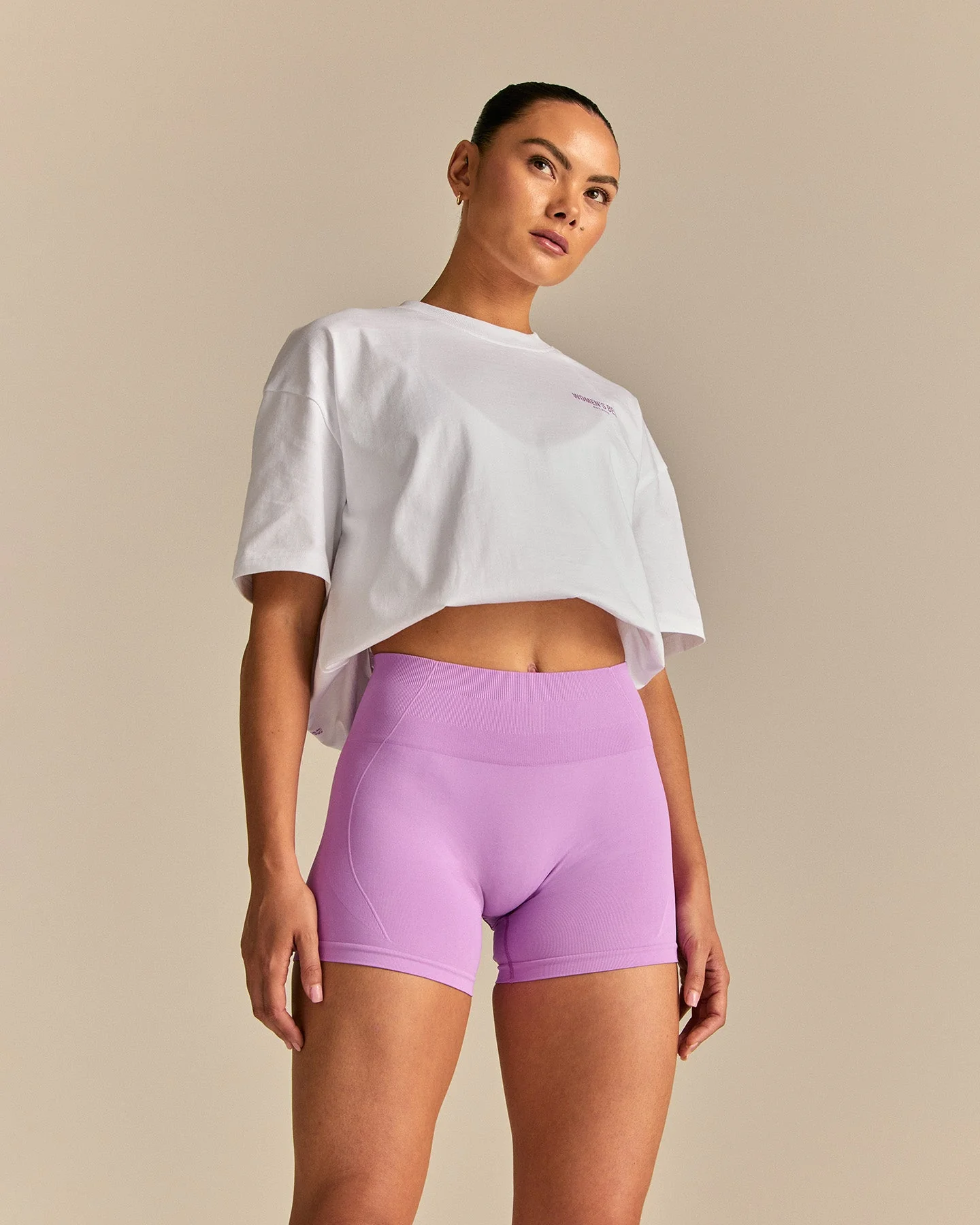 Comfort Summer Lifting Club Oversized T-Shirt | White/Vivid Orchid - Image 2