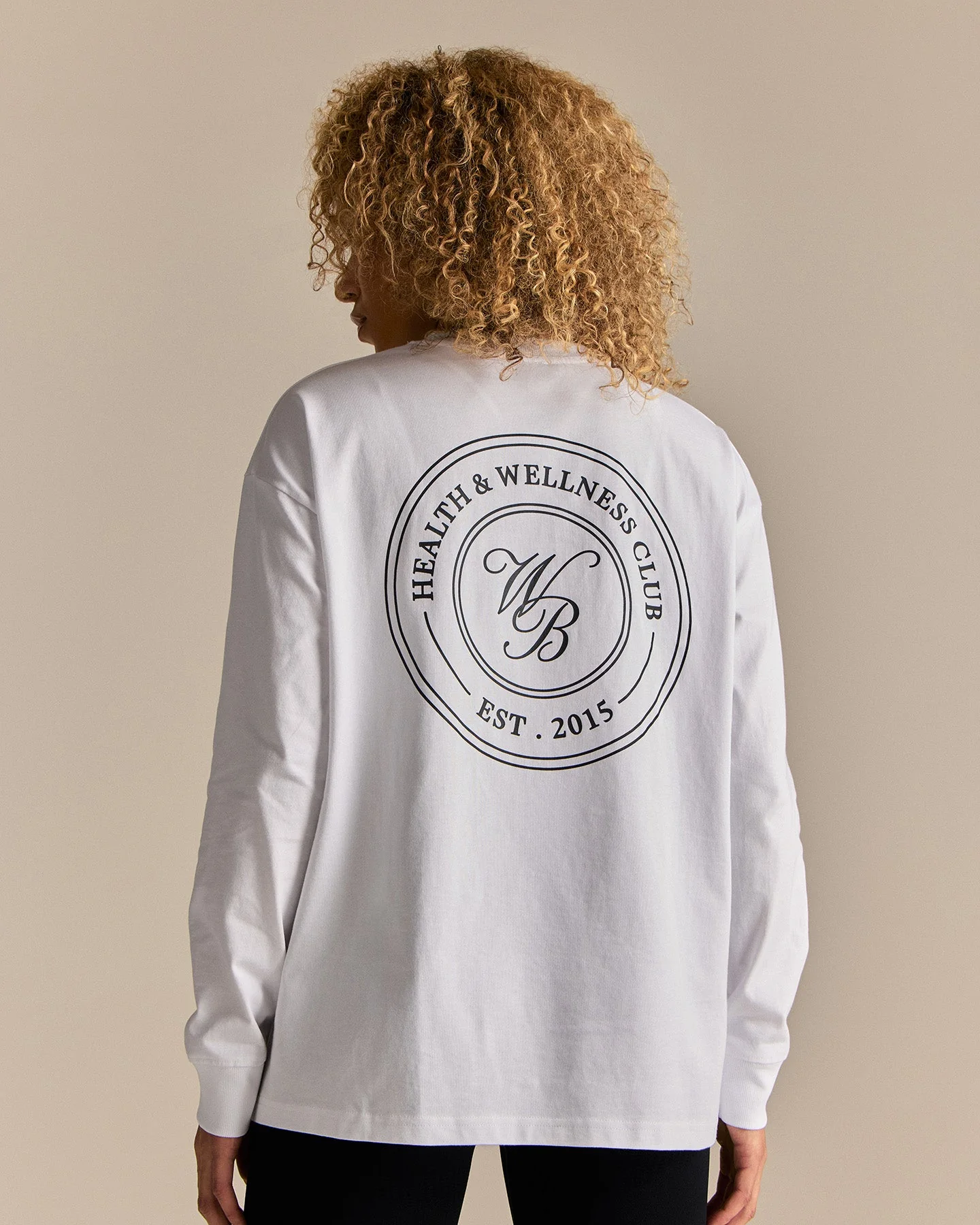 Comfort WB Logo Oversized Long Sleeve T-Shirt | White