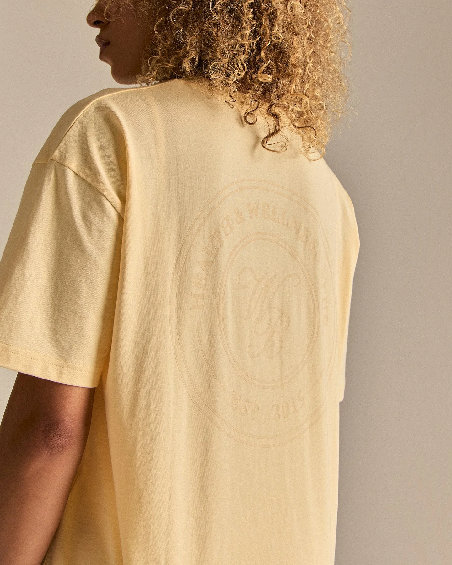 Comfort WB Logo Oversized Short Sleeve T-Shirt | Buttercup - Image 3