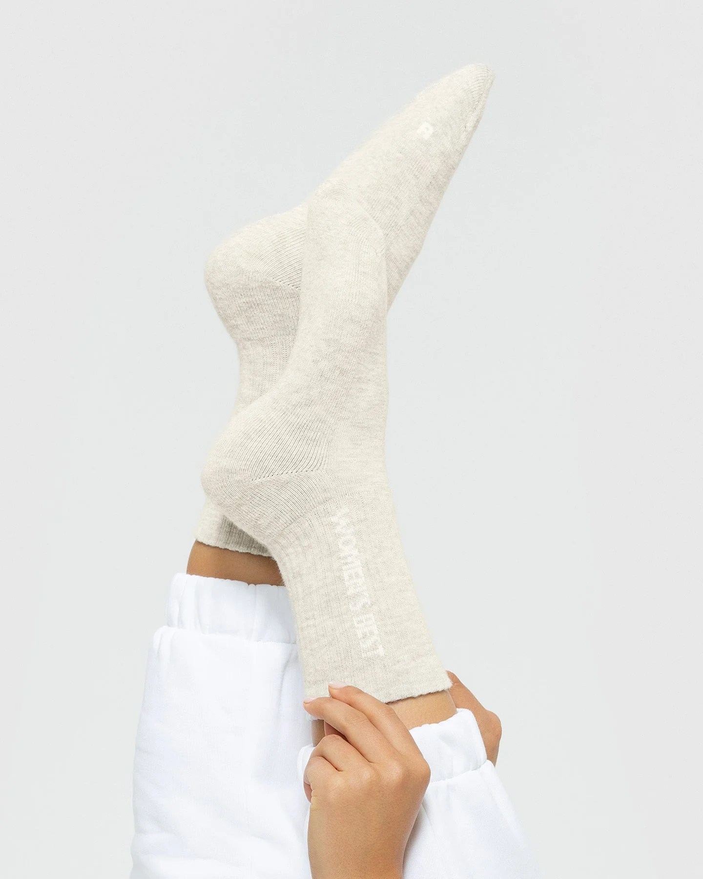 Crew Socks (3PK) | Off White/Buff/White - Image 3