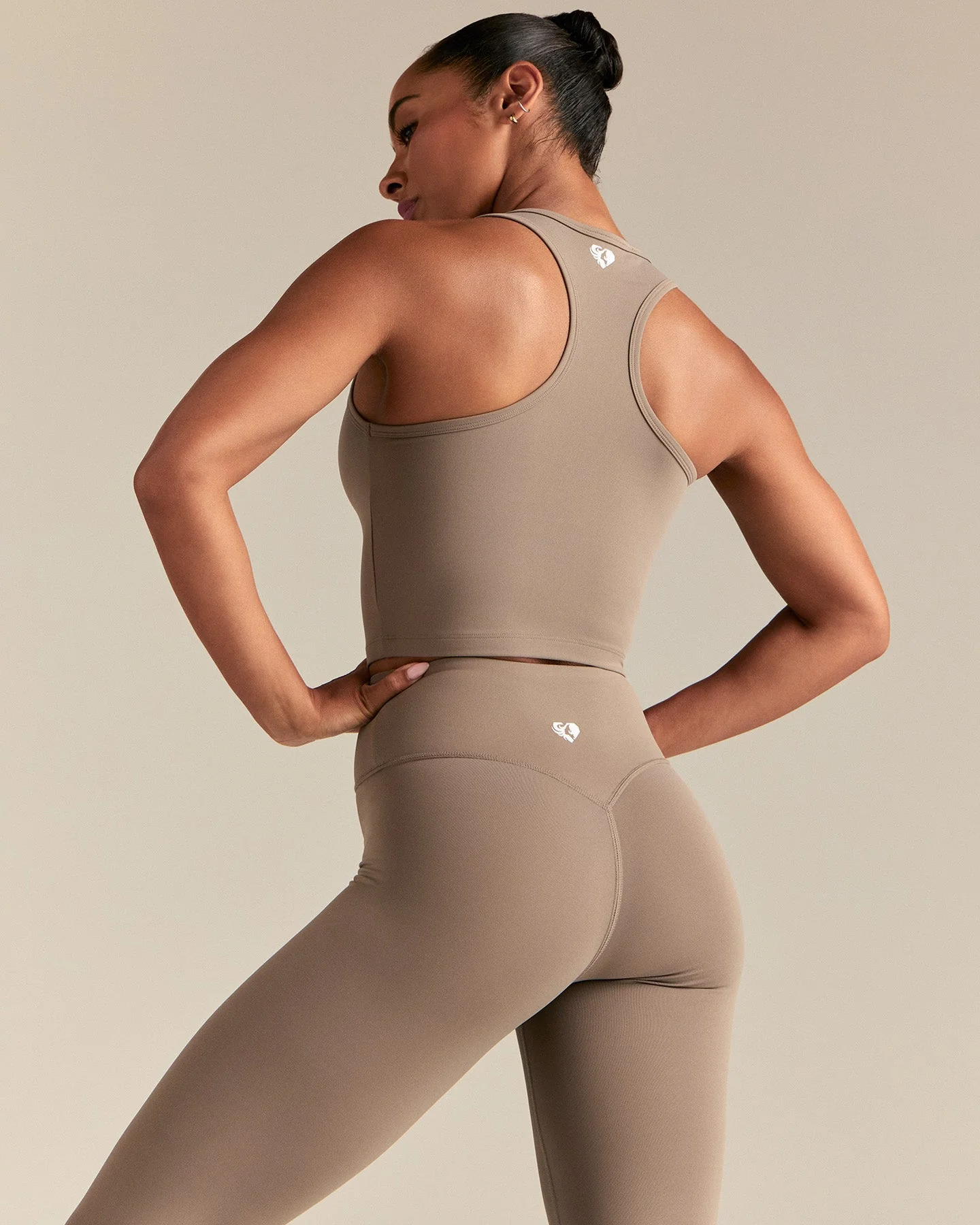 Essential Crop Tank Top | Taupe Grey - Image 8