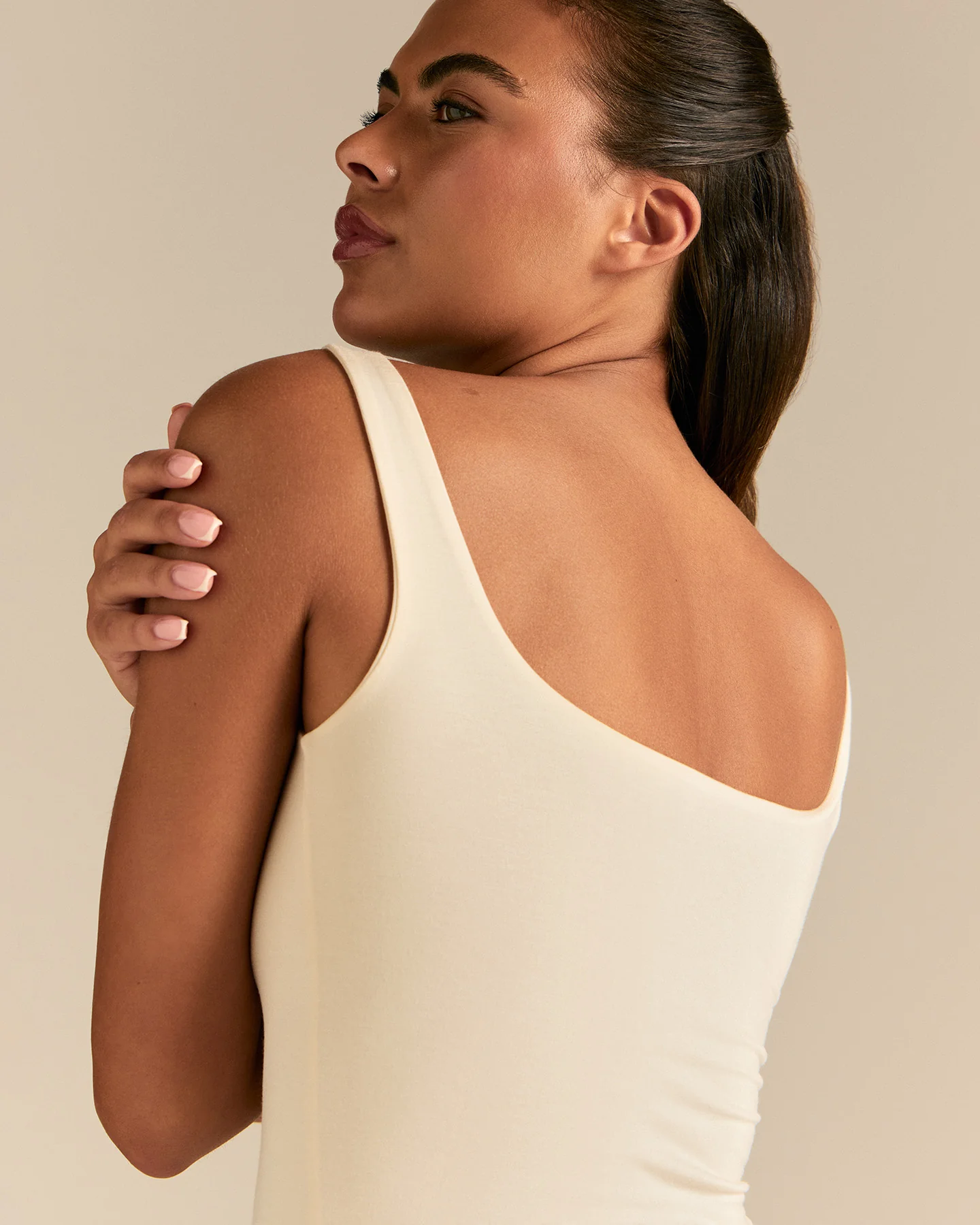 Smooth Contour Midi Square Neck Tank | Coconut White - Image 2